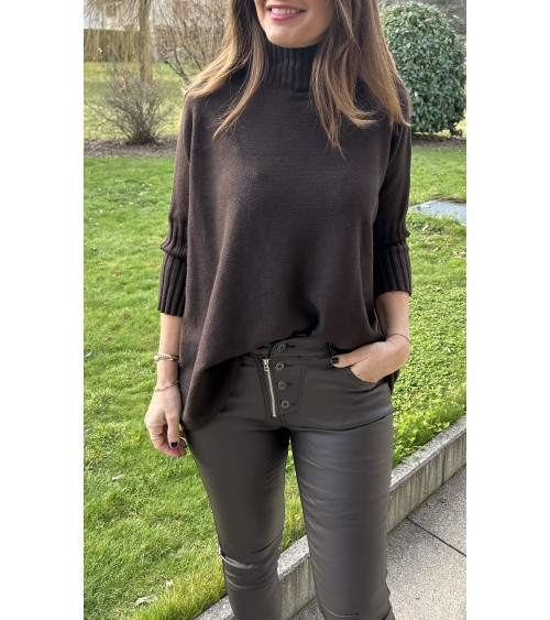 Simili pant Rock marron
