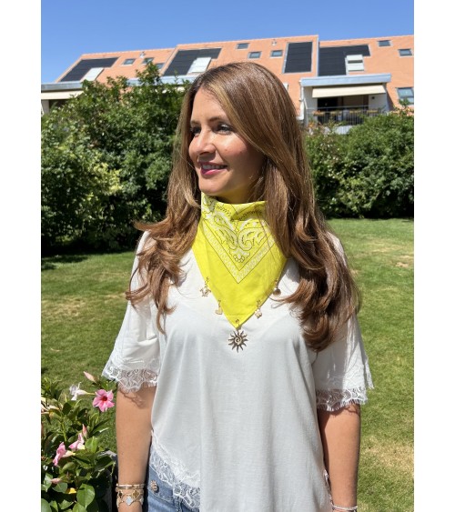 Carré bandana charms jaune